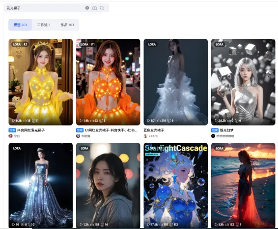 抖音网红美女穿发光的裙子(图2)